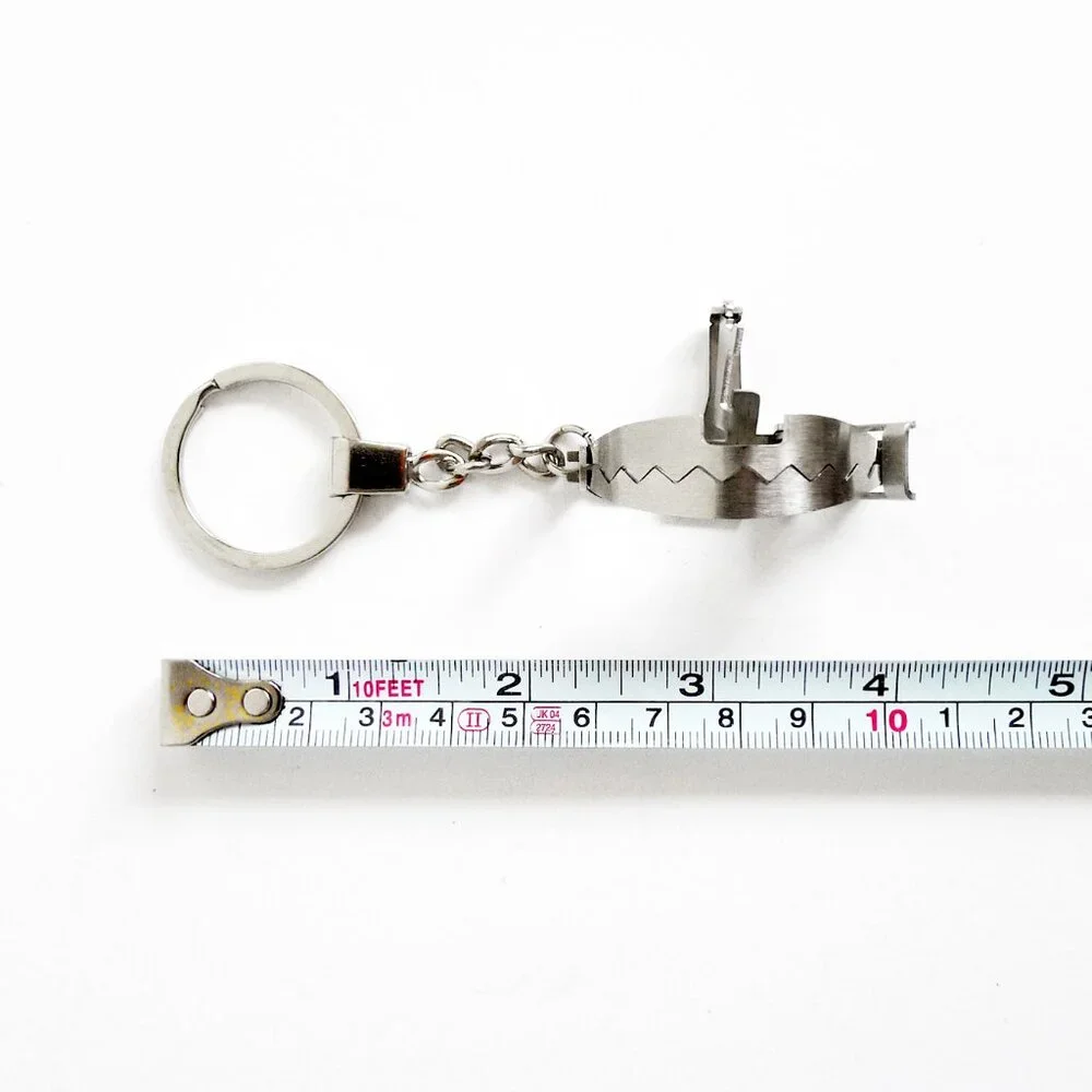 NEW MINI BEAR TRAP Stainless Steel Novelty Keychain